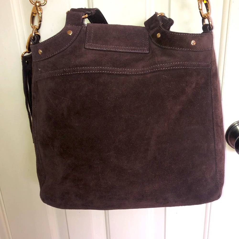 Parodox Brown Suede Bag with Gold Harware - Picture 2 of 4